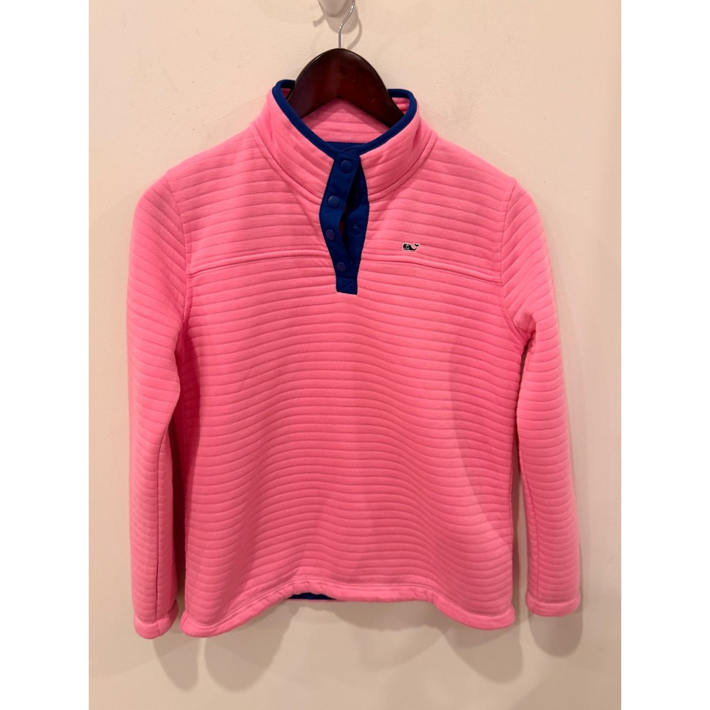 Vineyard Vines Girls Pink Quilted Shep Shirt Pullover Size L 14